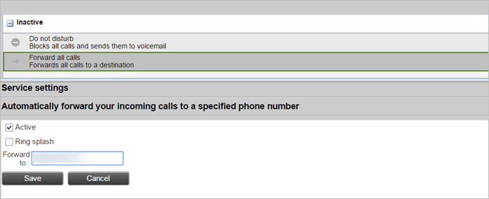 Forwarding all calls to a specific number