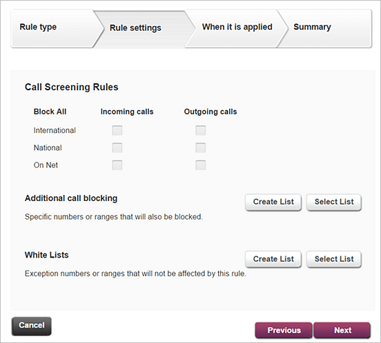 A picture showing the 'Rule settings' screen in Feature Management Portal